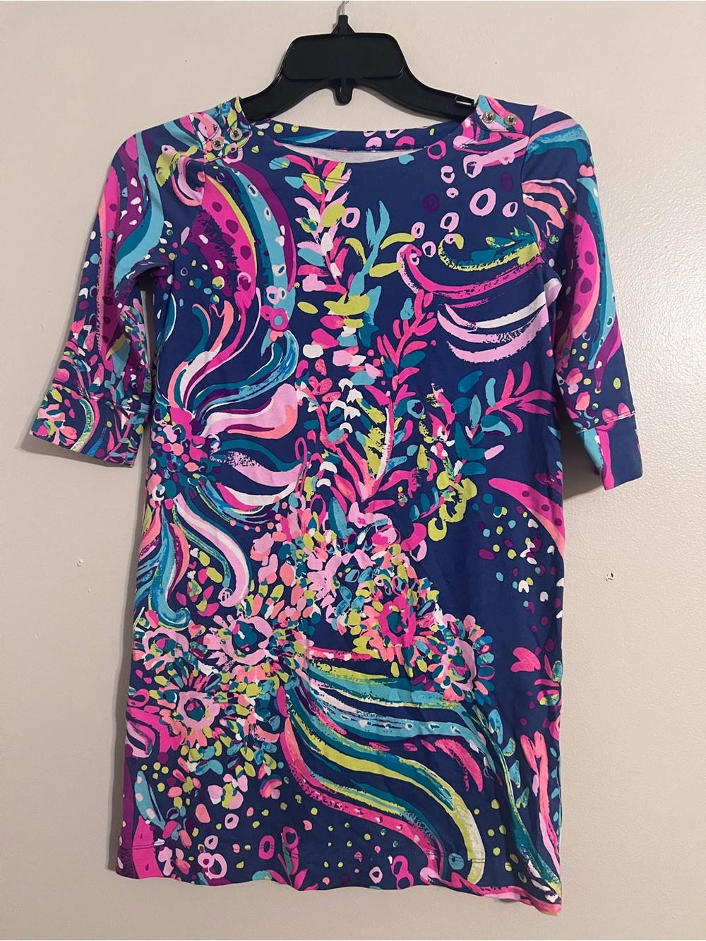 Lilly Pulitzer Mini Sophie Dress in the colorful "Beach Loot" print